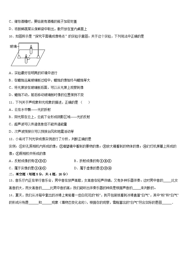 2023-2024学年云南省保山市施甸县八上物理期末教学质量检测试题含答案第3页