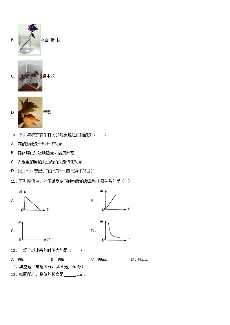 2023-2024学年内蒙古乌兰察布市化德县物理八上期末统考试题含答案第3页