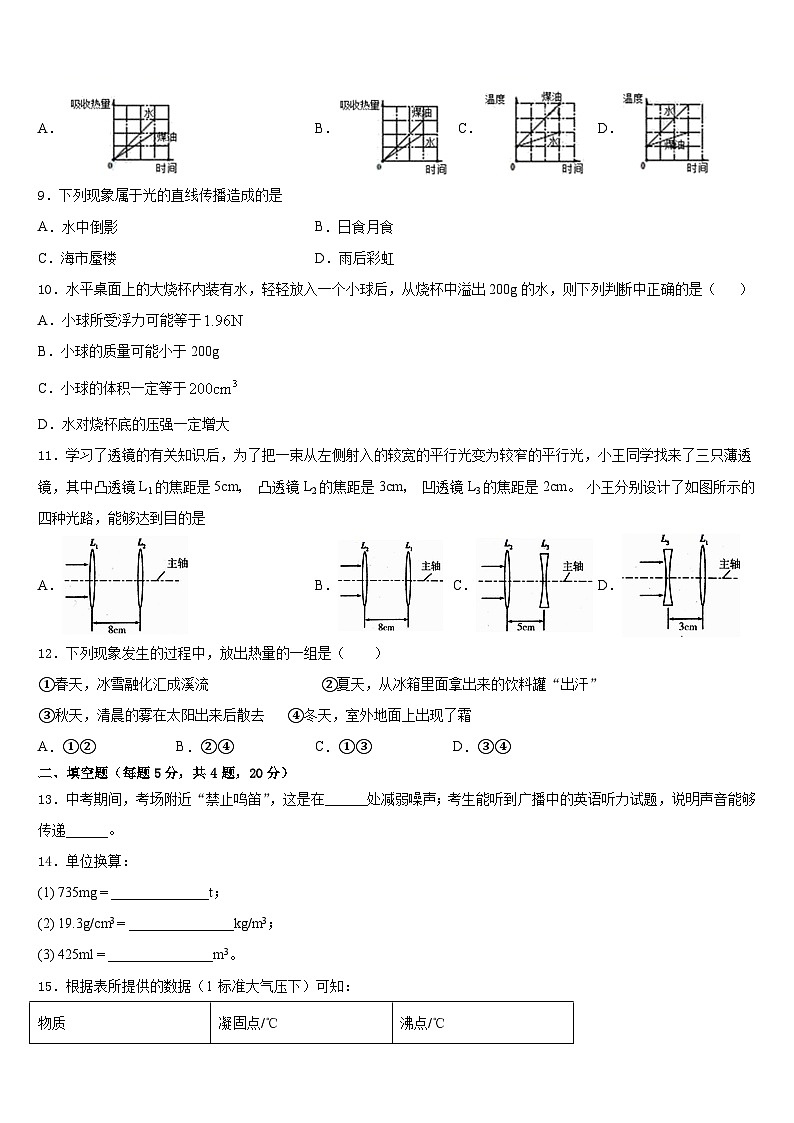 2023-2024学年北京密云冯家峪中学八年级物理第一学期期末达标测试试题含答案03