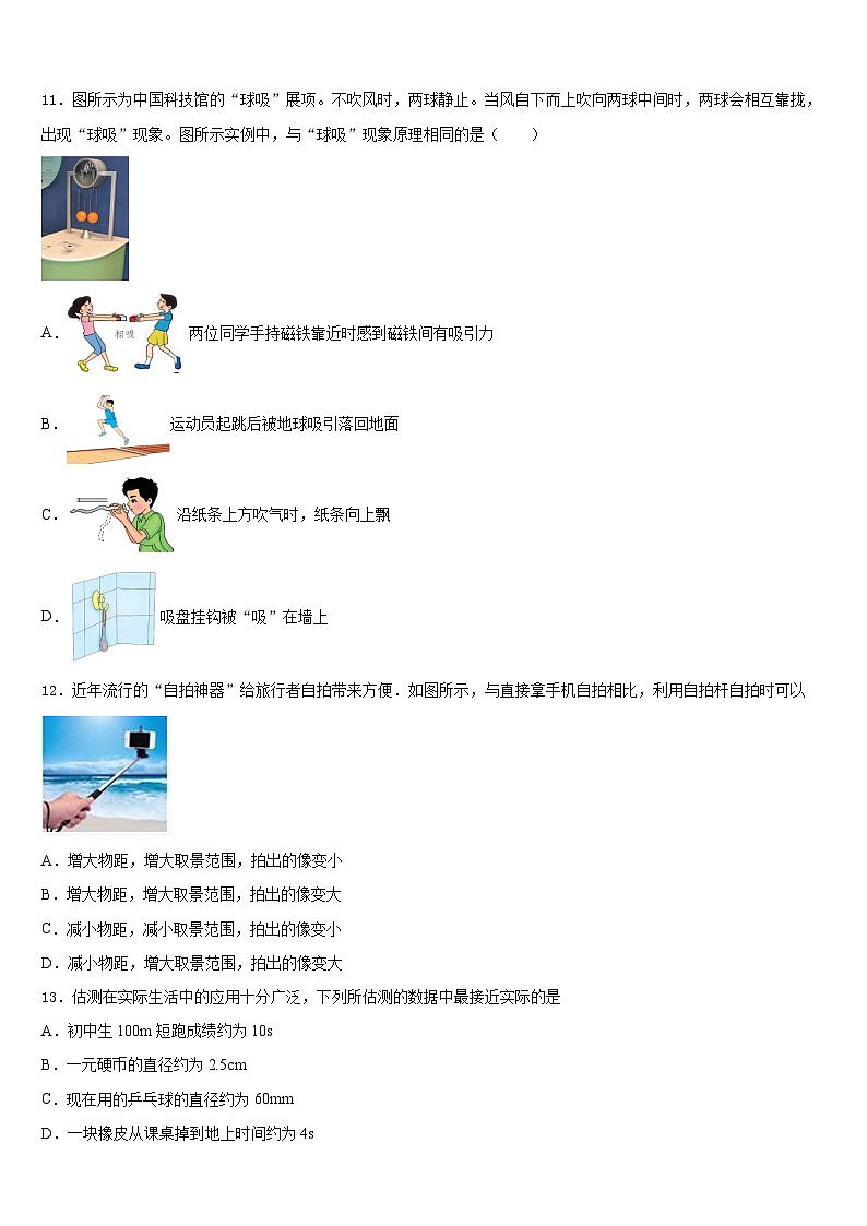 2023-2024学年北京市北京师范大附属实验中学八上物理期末质量跟踪监视试题含答案第3页