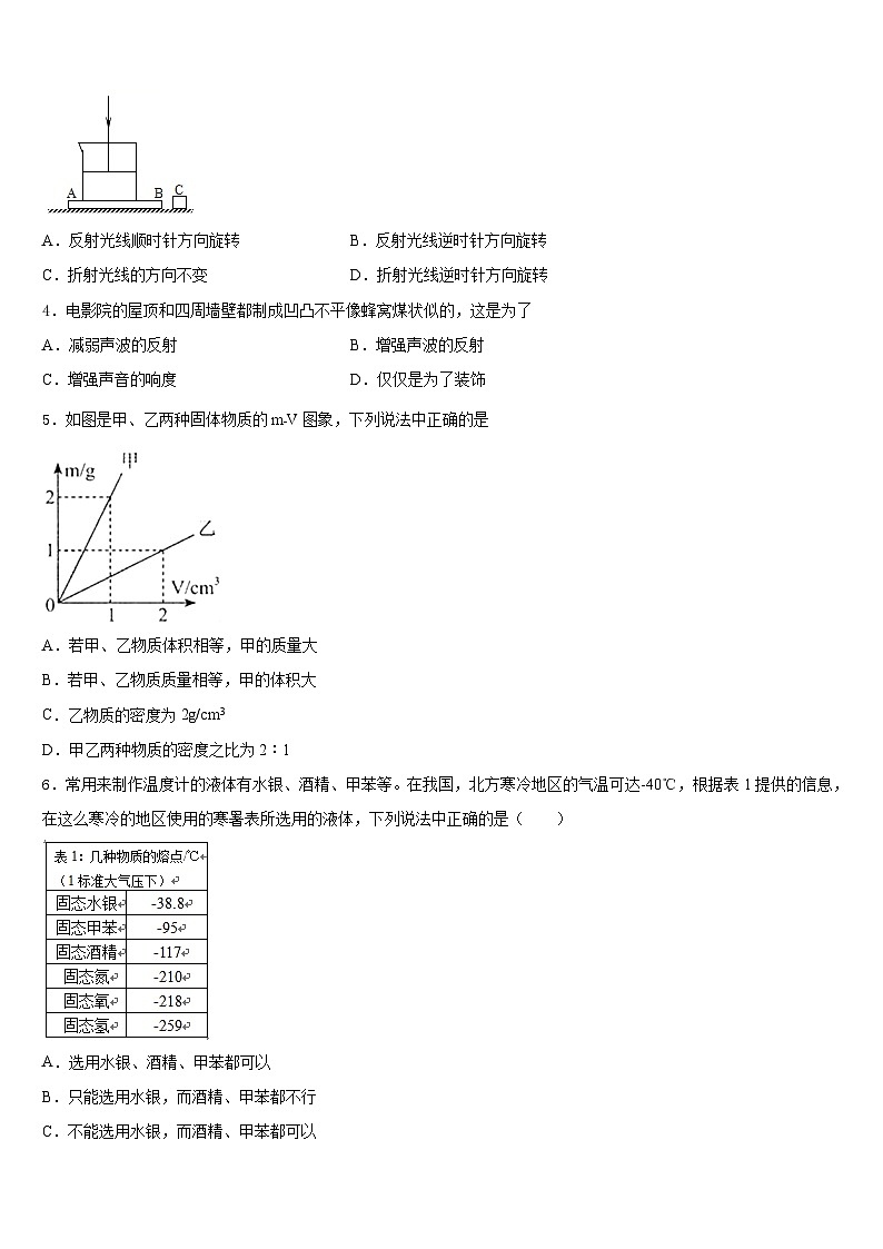 2023-2024学年北京中学国人民大附属中学物理八年级第一学期期末统考模拟试题含答案第2页