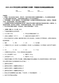 2023-2024学年北京师大附中物理八年级第一学期期末质量跟踪监视模拟试题含答案