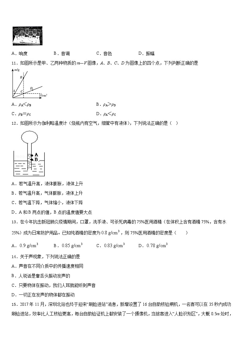 2023-2024学年合肥市寿春中学物理八上期末考试试题含答案03