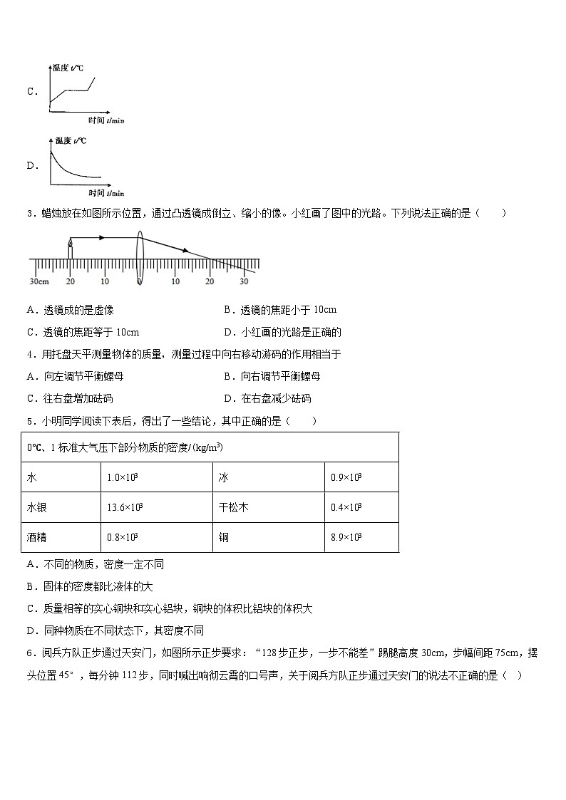 2023-2024学年合肥市重点中学八上物理期末调研模拟试题含答案02