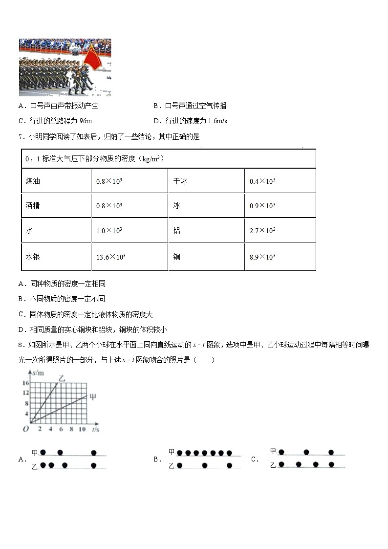 2023-2024学年合肥市重点中学八上物理期末调研模拟试题含答案03