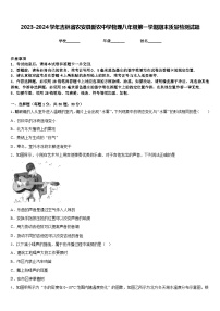 2023-2024学年吉林省农安县新农中学物理八年级第一学期期末质量检测试题含答案