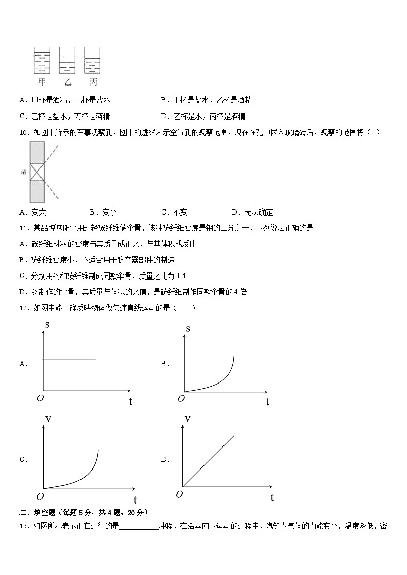 2023-2024学年吉林省前郭县联考物理八年级第一学期期末考试试题含答案第3页