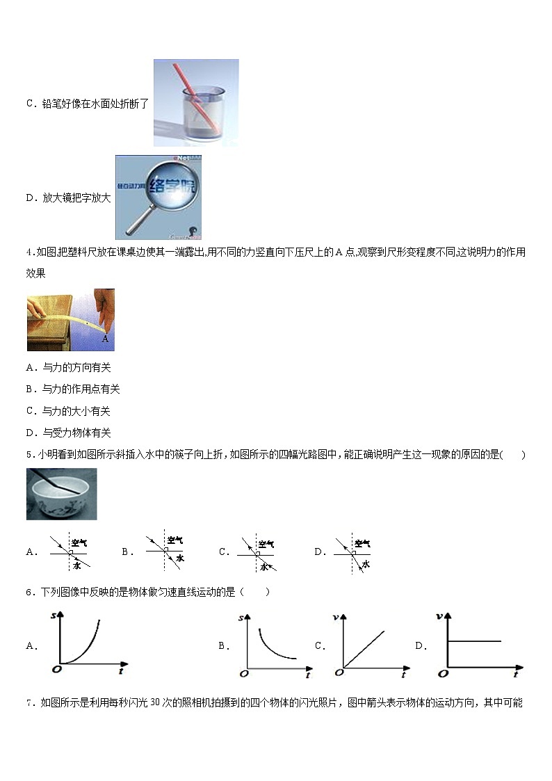 2023-2024学年吉林省松原第五中学物理八上期末复习检测模拟试题含答案第2页