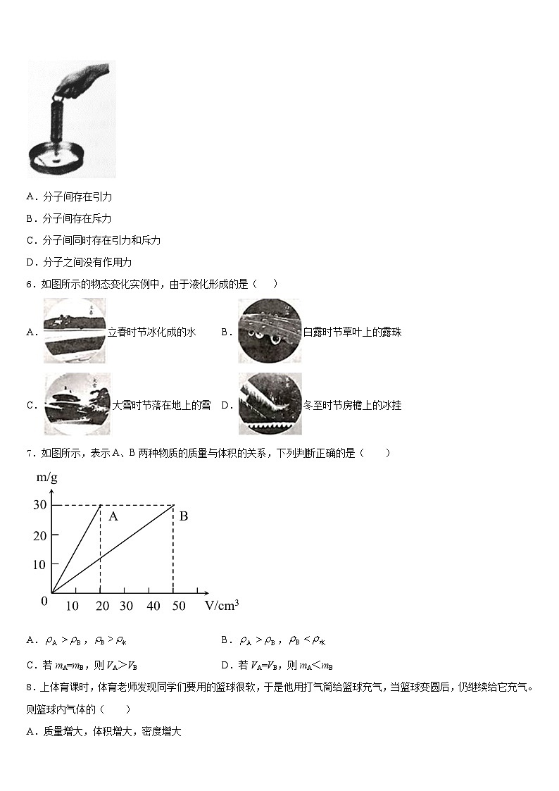 2023-2024学年四川省乐山市夹江中学八年级物理第一学期期末监测模拟试题含答案02
