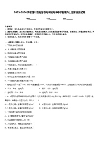 2023-2024学年四川省南充市高坪区高坪中学物理八上期末监测试题含答案