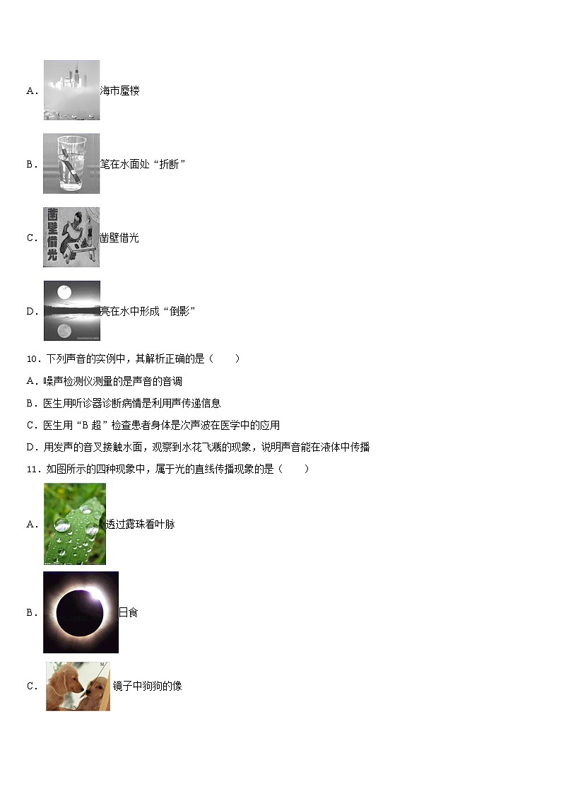 2023-2024学年四川省南充市阆中学市八年级物理第一学期期末经典试题含答案03