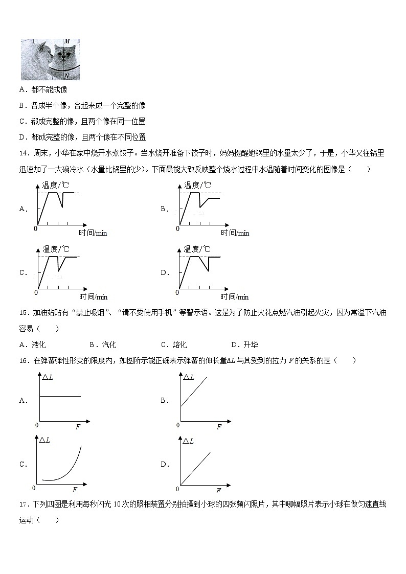 2023-2024学年四川省宜宾县物理八上期末综合测试试题含答案第3页