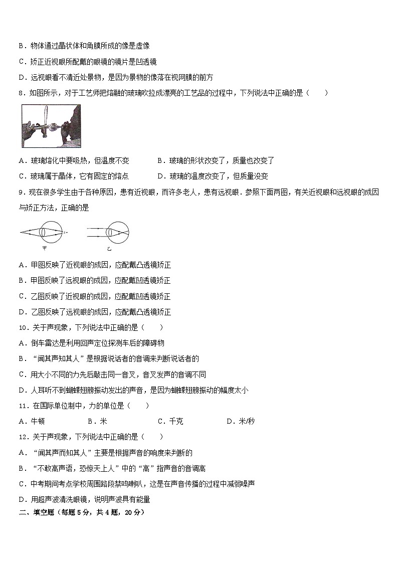 2023-2024学年四川省成都市郫都区物理八年级第一学期期末质量跟踪监视试题含答案03