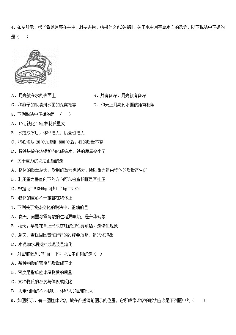 2023-2024学年四川省成都市天府新区八上物理期末监测试题含答案第2页