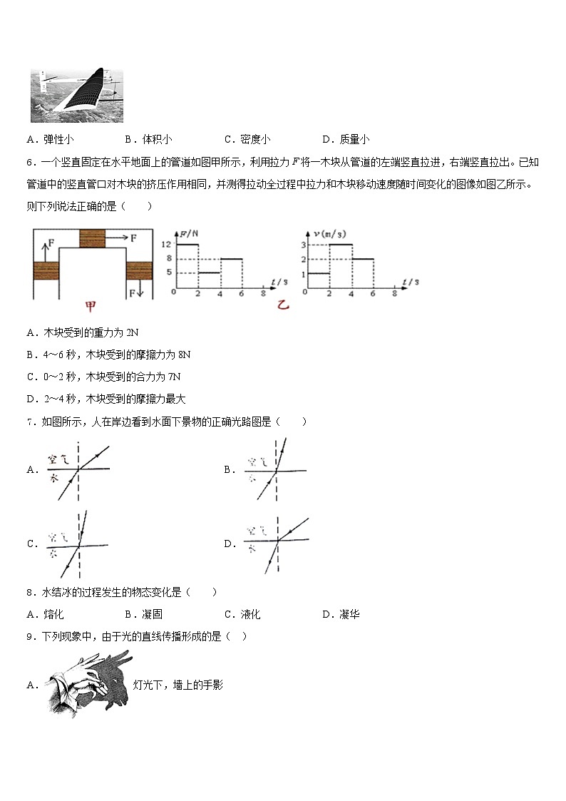 2023-2024学年四川省成都树德中学八上物理期末预测试题含答案02