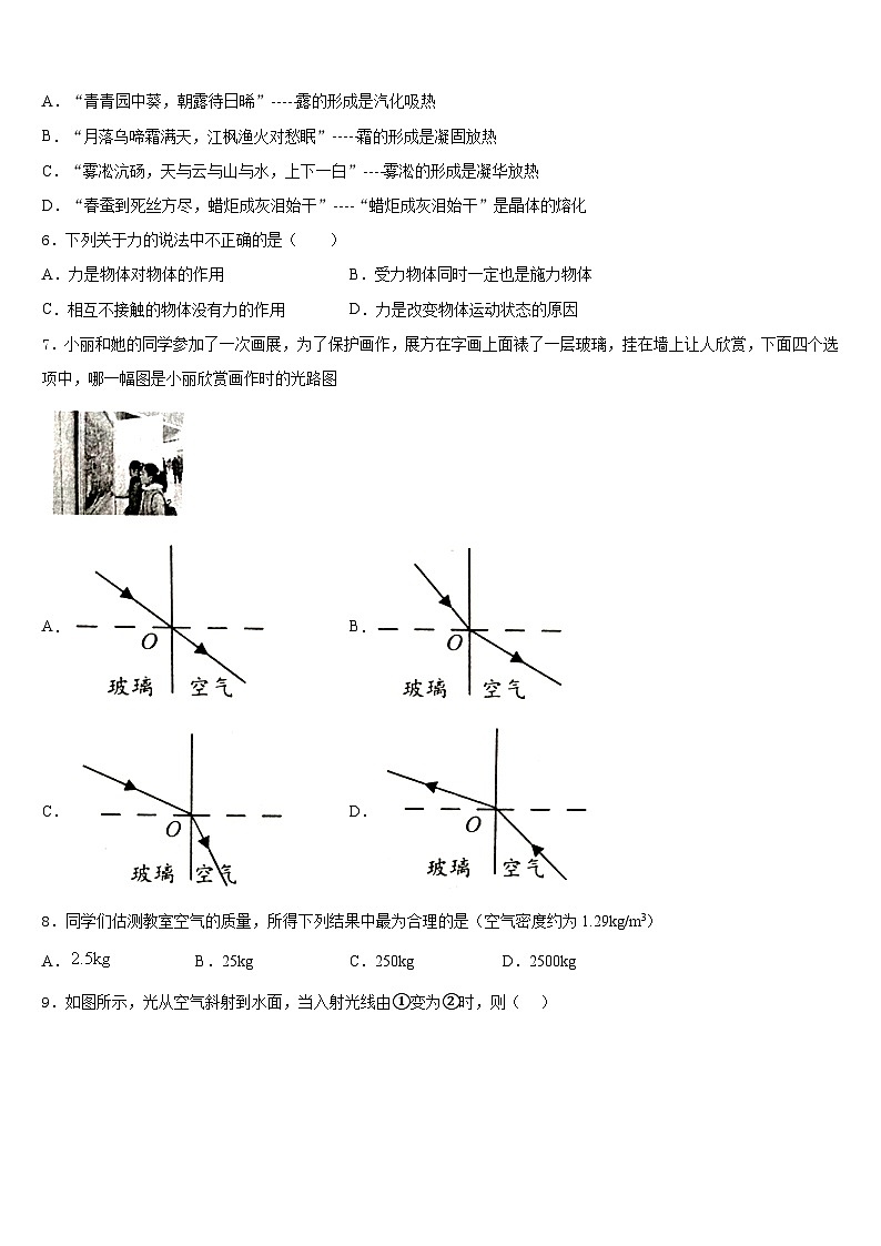 2023-2024学年四川省泸州泸县八年级物理第一学期期末经典试题含答案第2页