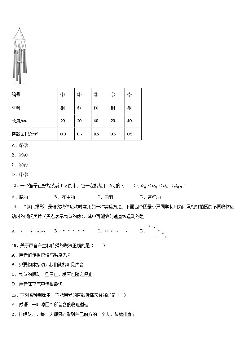 2023-2024学年四川省甘孜州道孚一中学八年级物理第一学期期末监测模拟试题含答案第3页