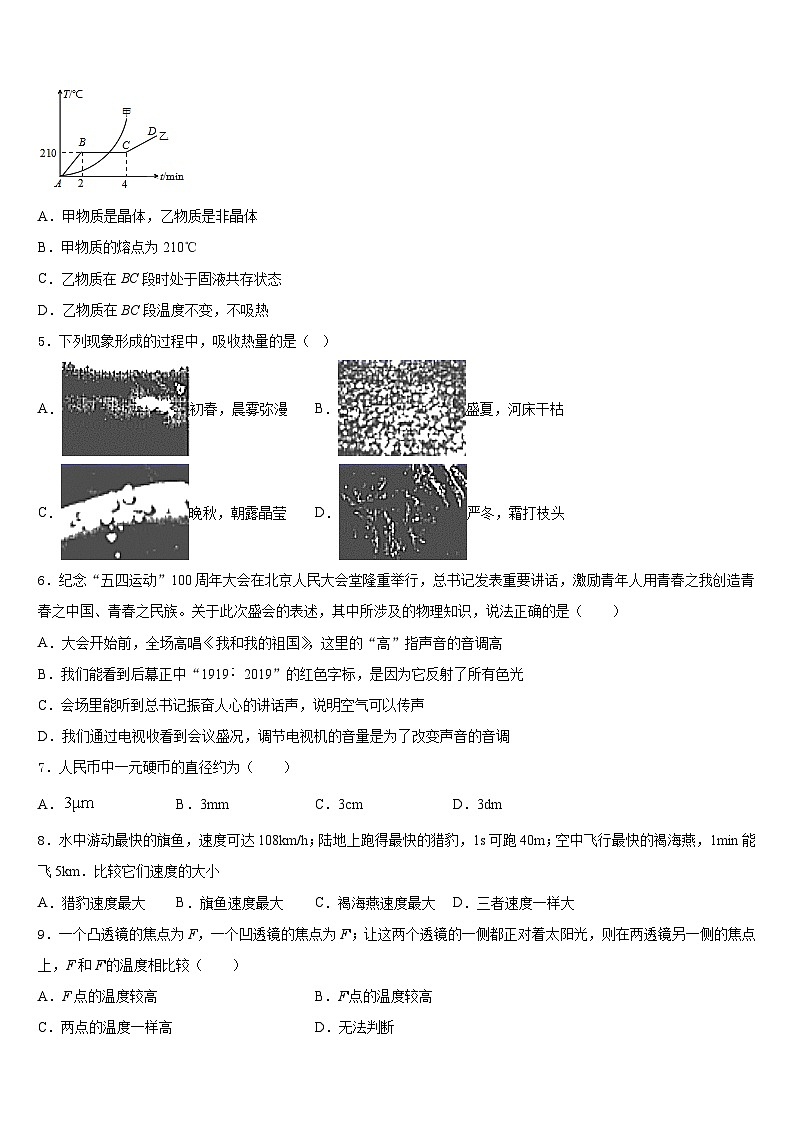 2023-2024学年四川省达川区物理八年级第一学期期末达标检测模拟试题含答案第2页
