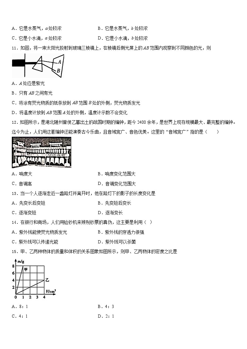 2023-2024学年四川省达州市通川区八年级物理第一学期期末达标检测试题含答案第3页