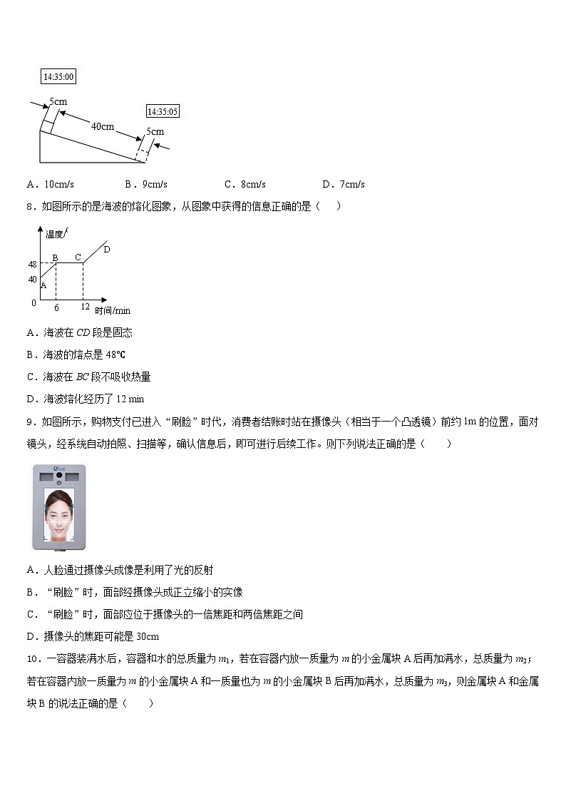 2023-2024学年四川省简阳市养马区物理八上期末复习检测模拟试题含答案第3页