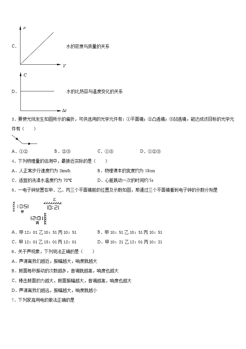 2023-2024学年四川省绵阳富乐国际物理八上期末教学质量检测试题含答案第2页