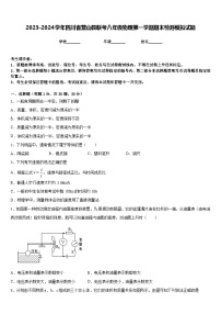 2023-2024学年四川省营山县联考八年级物理第一学期期末检测模拟试题含答案