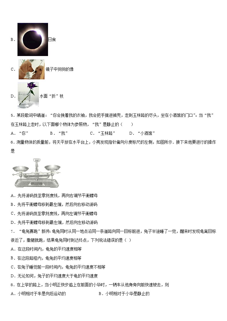 2023-2024学年天津市北仓第二中学八年级物理第一学期期末达标检测试题含答案02