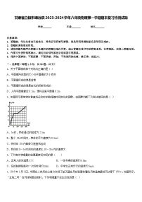 甘肃省白银市靖远县2023-2024学年八年级物理第一学期期末复习检测试题含答案