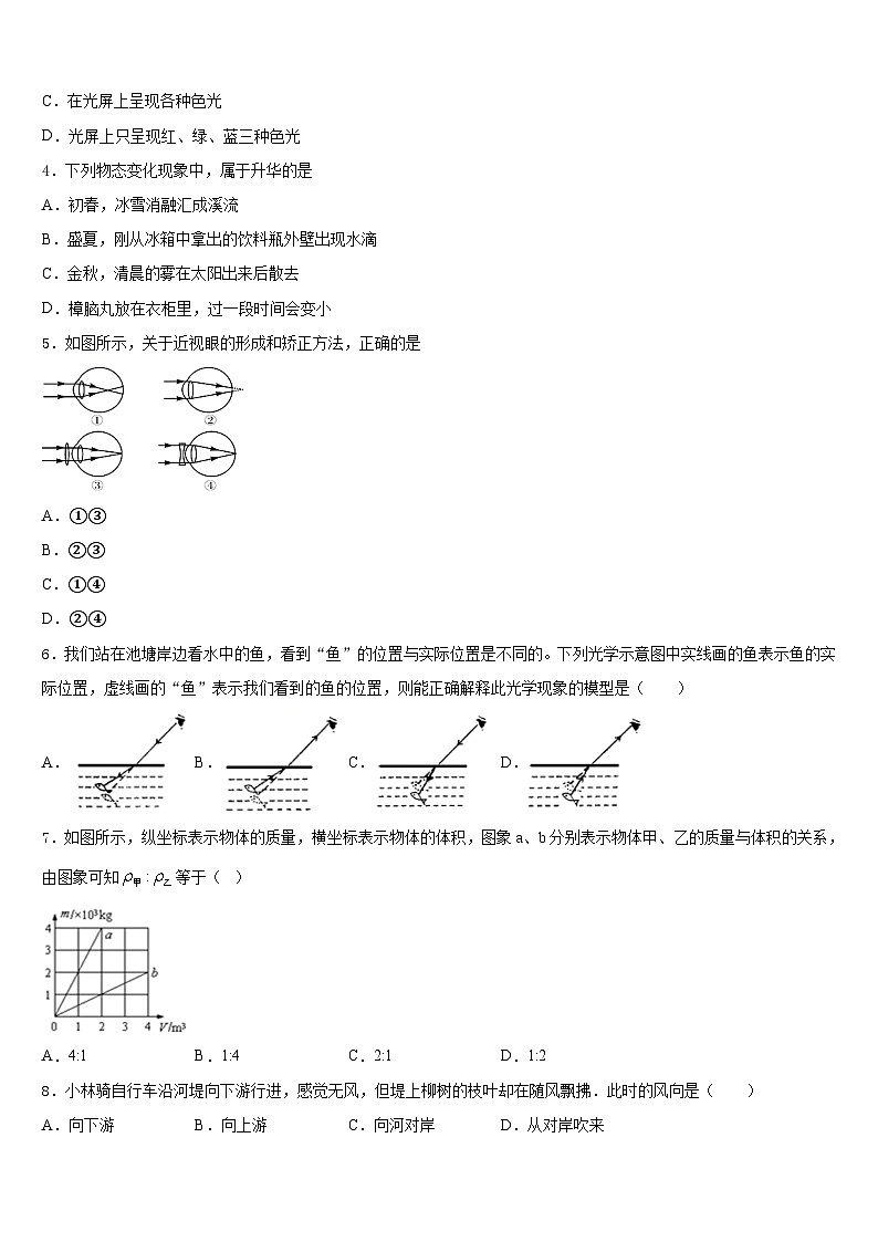2023-2024学年娄底市重点中学物理八年级第一学期期末联考模拟试题含答案02