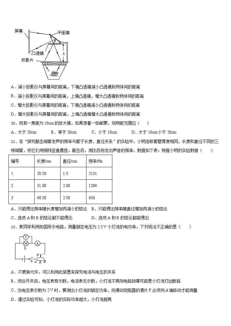 2023-2024学年四川省南充市高坪区江东初级中学物理八年级第一学期期末学业水平测试试题含答案第3页