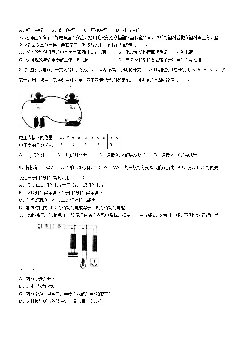 内蒙古呼和浩特市赛罕区2023-2024学年九年级上学期期末物理试题02