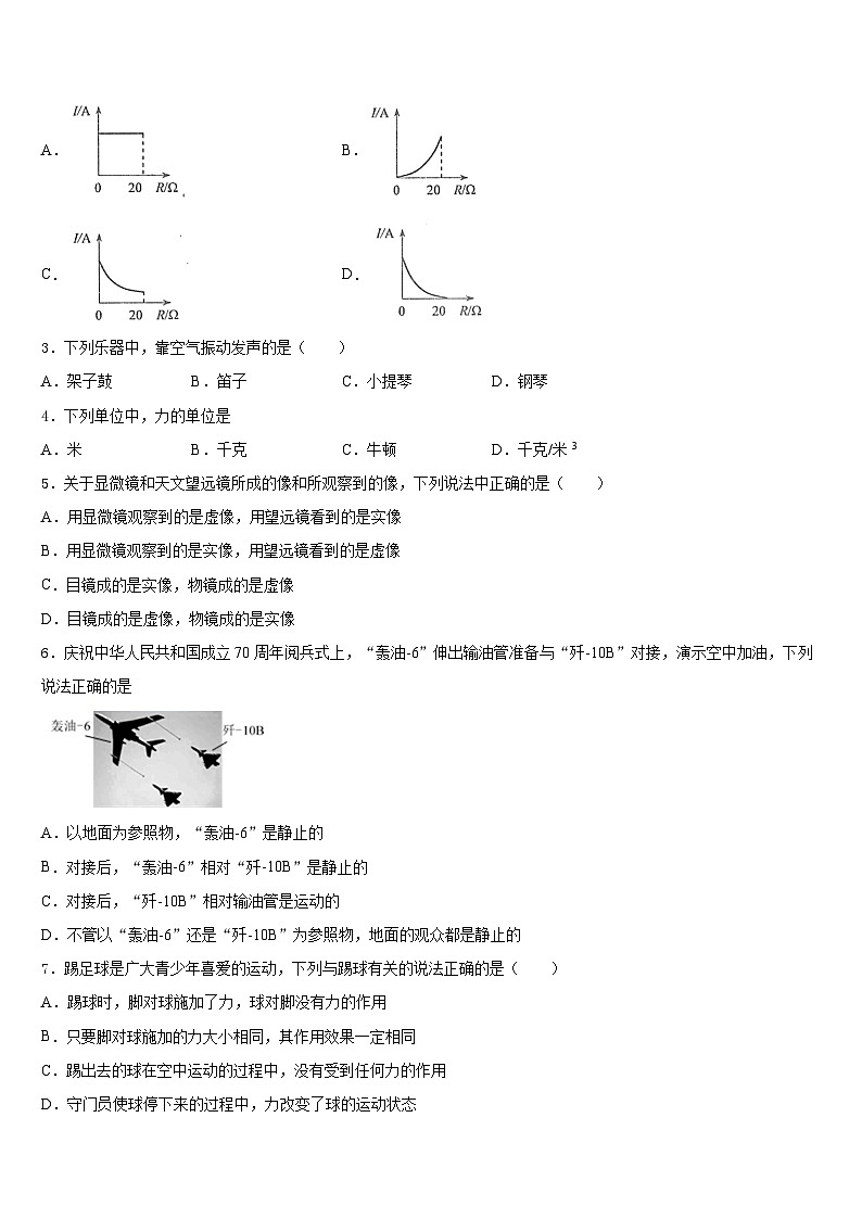 2023-2024学年安徽省合肥市、安庆市名校物理八上期末经典试题含答案第2页