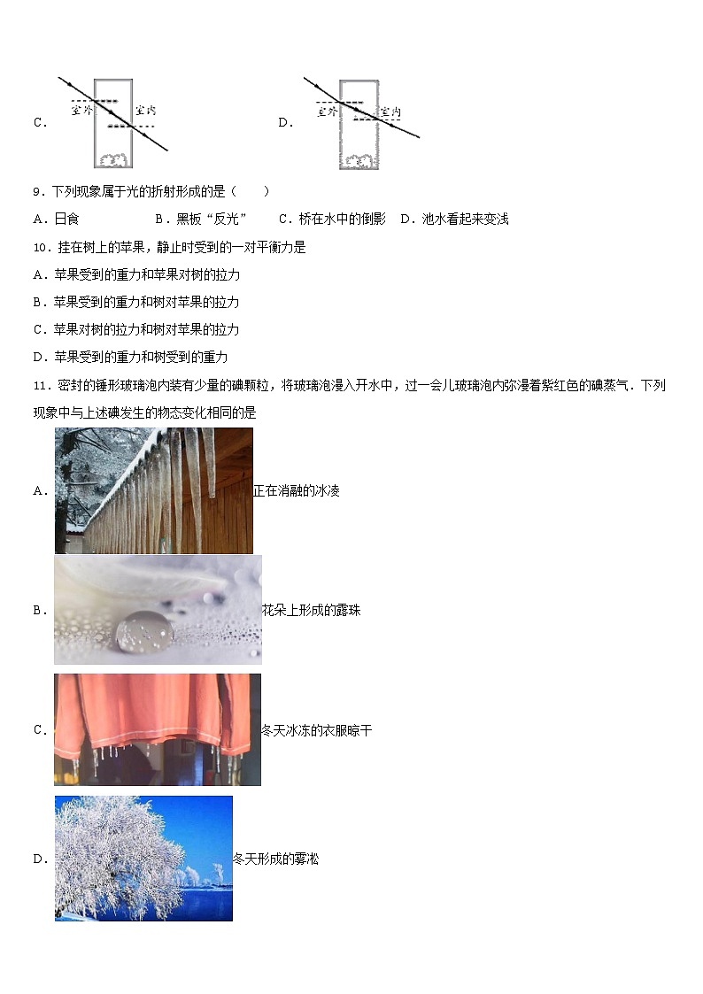 2023-2024学年安徽省合肥市庐江县汤池镇初级中学物理八上期末达标测试试题含答案第3页