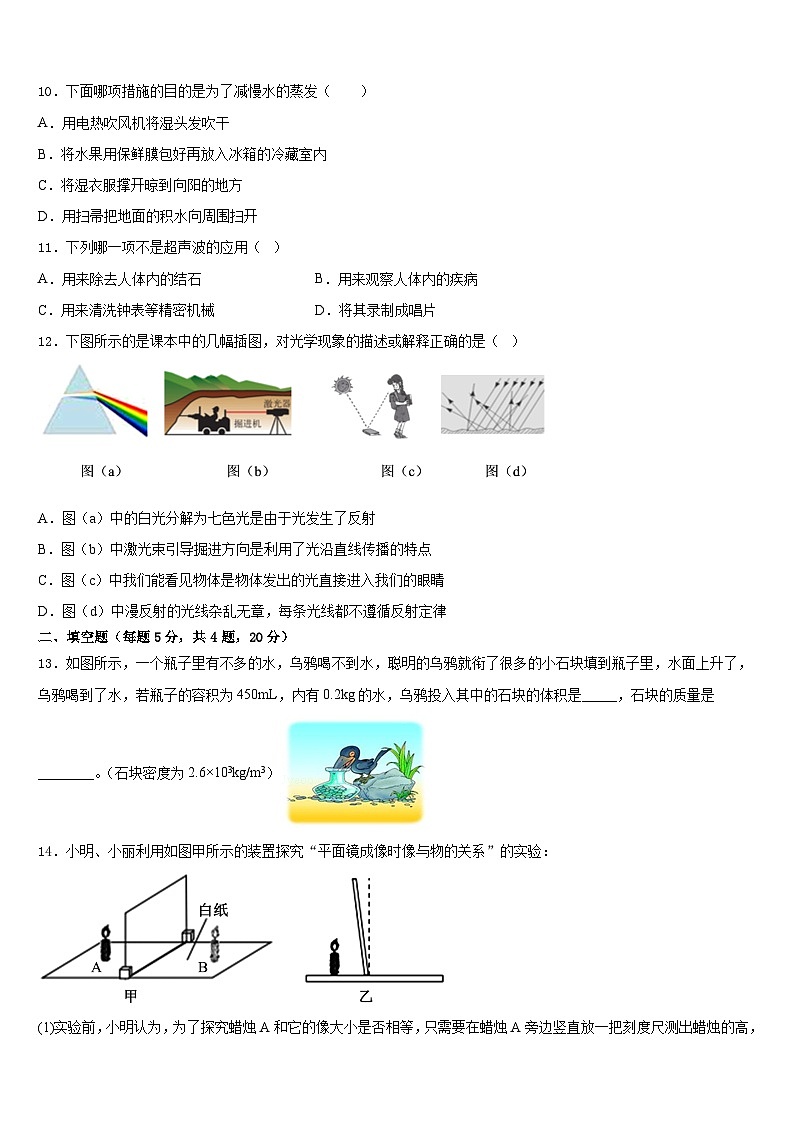2023-2024学年安徽省宿州市十三所重点中学八年级物理第一学期期末复习检测模拟试题含答案第3页