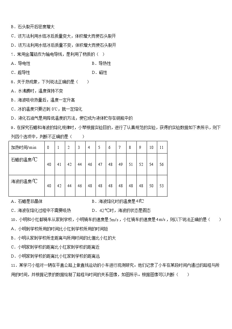 2023-2024学年安徽省宣城八上物理期末达标检测试题含答案02