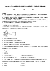 2023-2024学年安徽省滁州定远县联考八年级物理第一学期期末检测模拟试题含答案