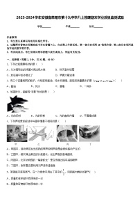 2023-2024学年安徽省阜阳市第十九中学八上物理期末学业质量监测试题含答案