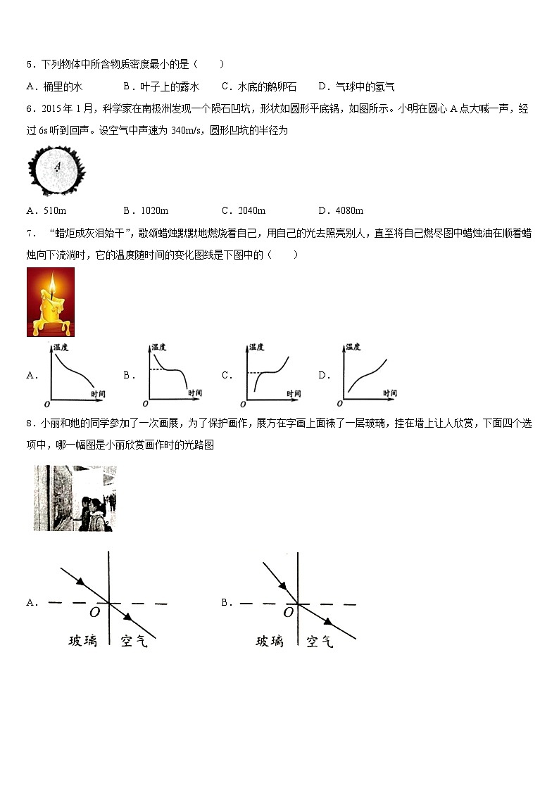 2023-2024学年安徽省十校联考八上物理期末学业水平测试试题含答案第2页