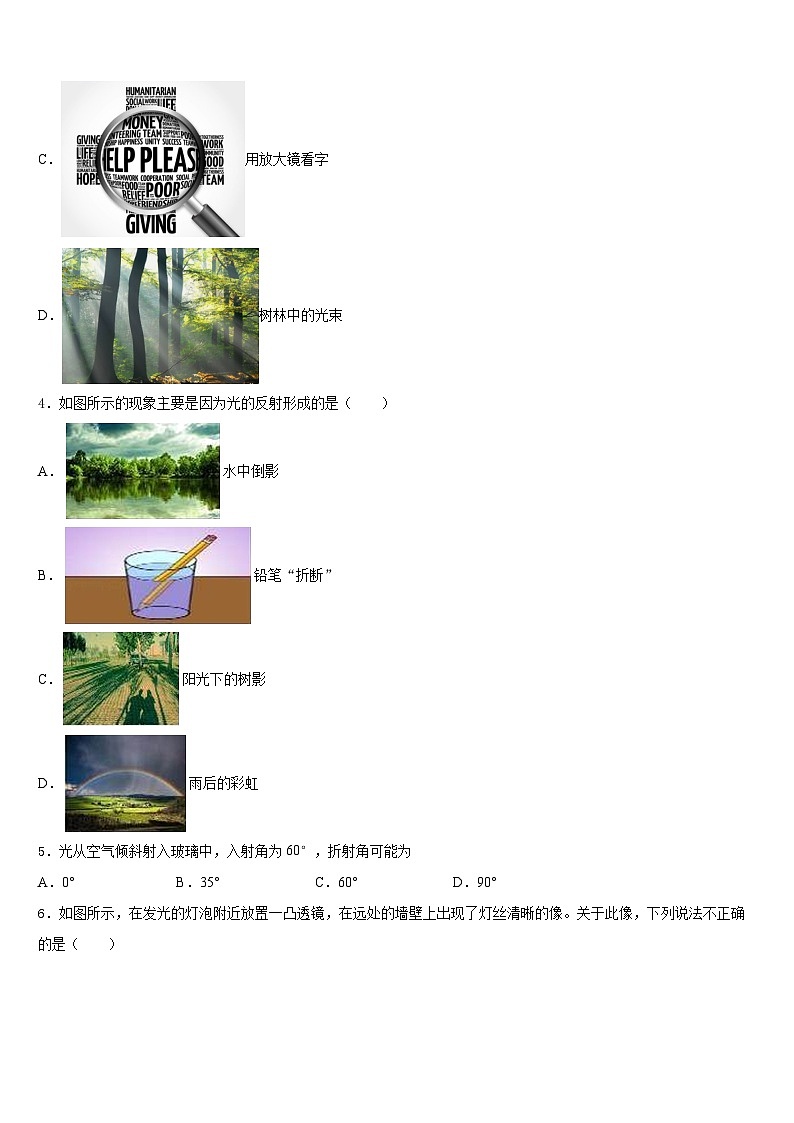 2023-2024学年安徽省宿州市鹏程中学物理八上期末复习检测试题含答案第2页