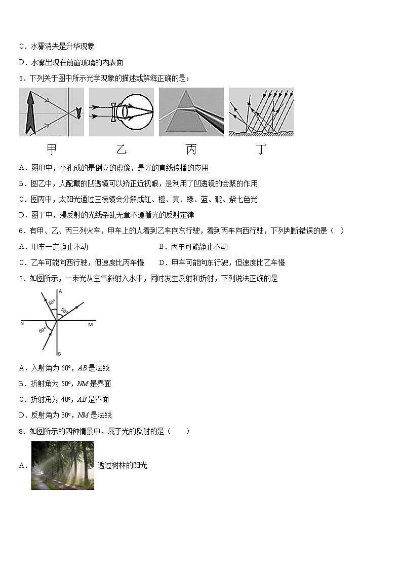 2023-2024学年安徽省芜湖繁昌县联考八上物理期末质量检测试题含答案第2页
