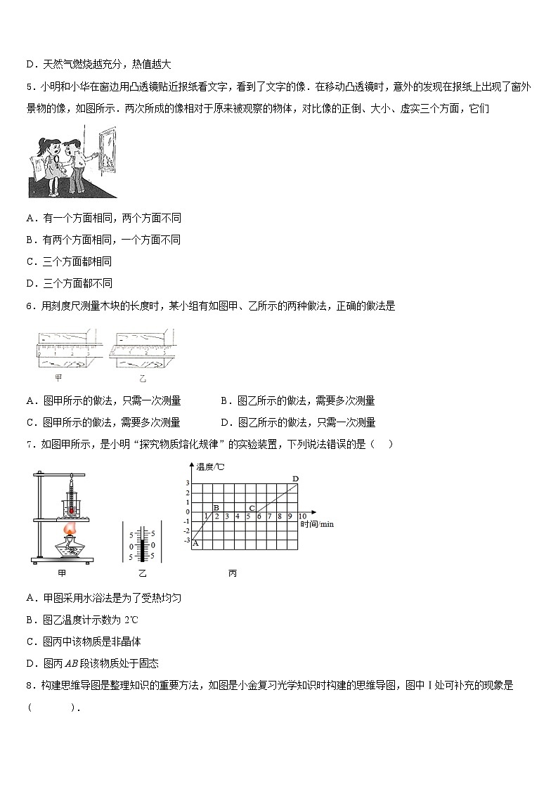 2023-2024学年定西市重点中学物理八上期末监测模拟试题含答案第2页