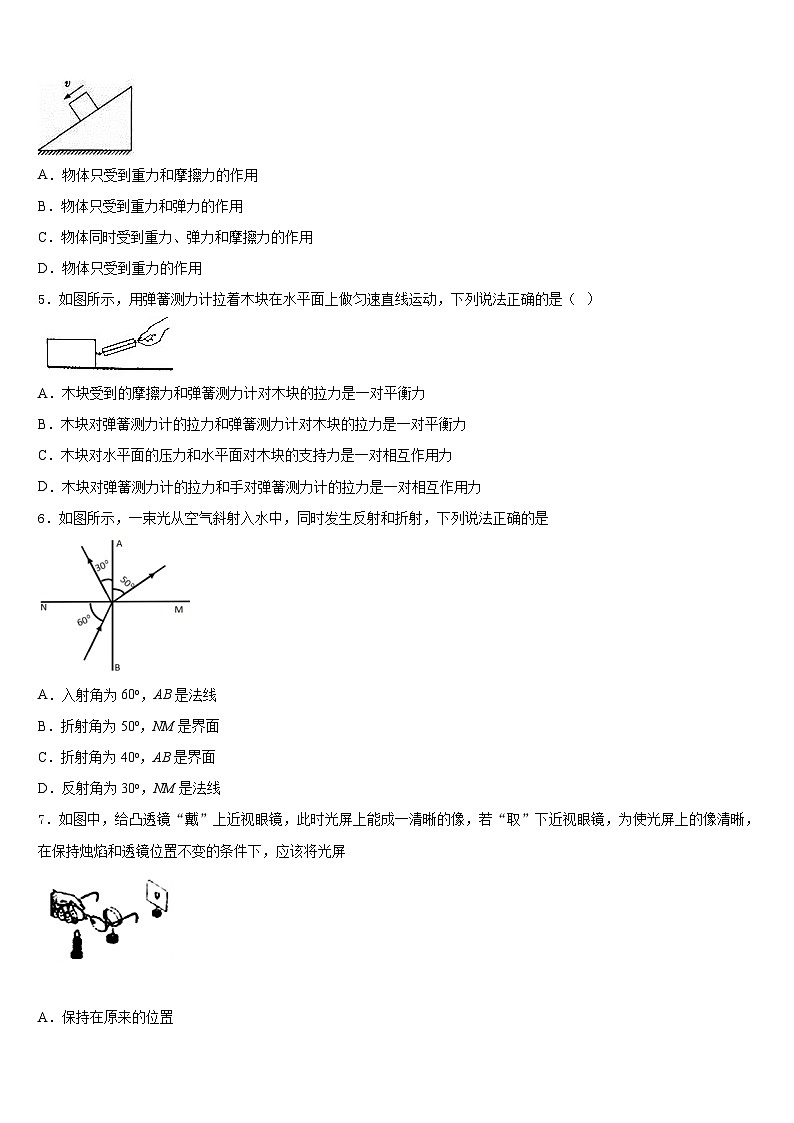 2023-2024学年山东省安丘市二中学物理八上期末考试模拟试题含答案第2页