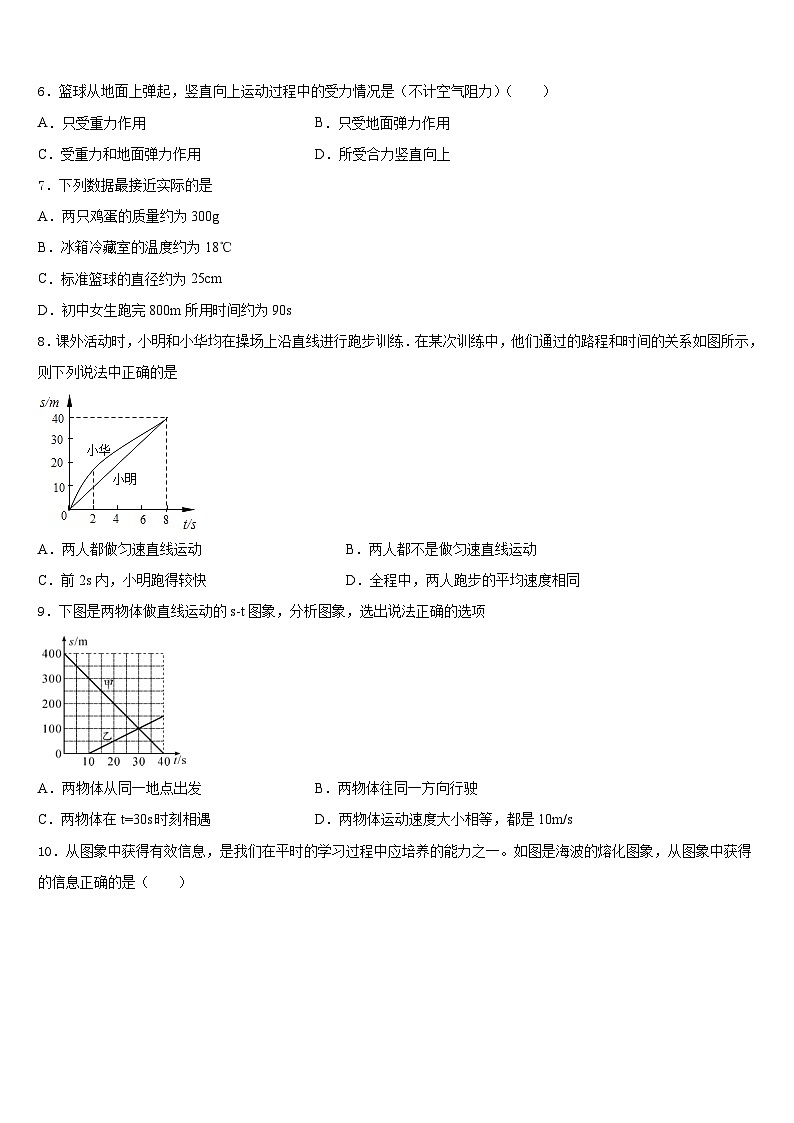 2023-2024学年山东省东营市四校联考物理八年级第一学期期末综合测试模拟试题含答案第2页