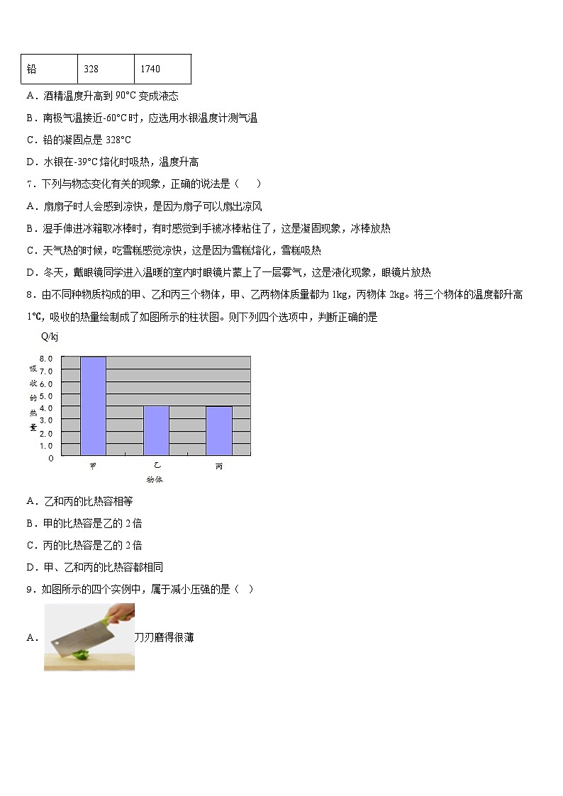 2023-2024学年山东省临沂市野店中学物理八上期末经典试题含答案02