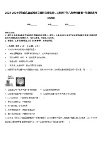 2023-2024学年山东省威海市文登区文登实验，三里河中学八年级物理第一学期期末考试试题含答案