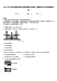 2023-2024学年安徽省庐阳区五校联考物理八年级第一学期期末学业水平测试模拟试题含答案