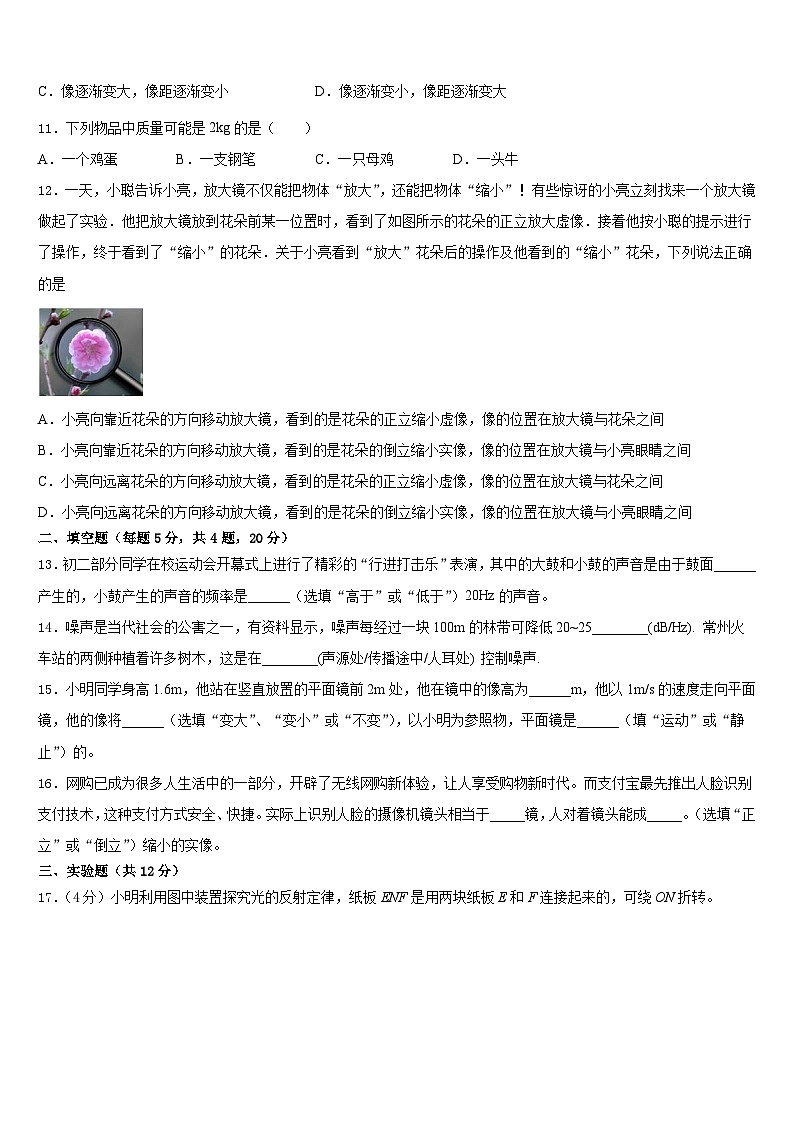 2023-2024学年山东省安丘市红沙沟镇红沙沟中学物理八年级第一学期期末学业水平测试模拟试题含答案第3页