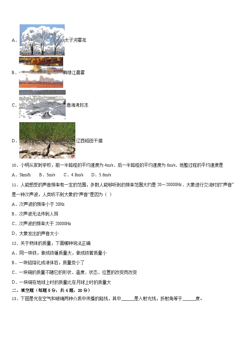 2023-2024学年山东省威海市文登区八校物理八年级第一学期期末学业水平测试试题含答案第3页