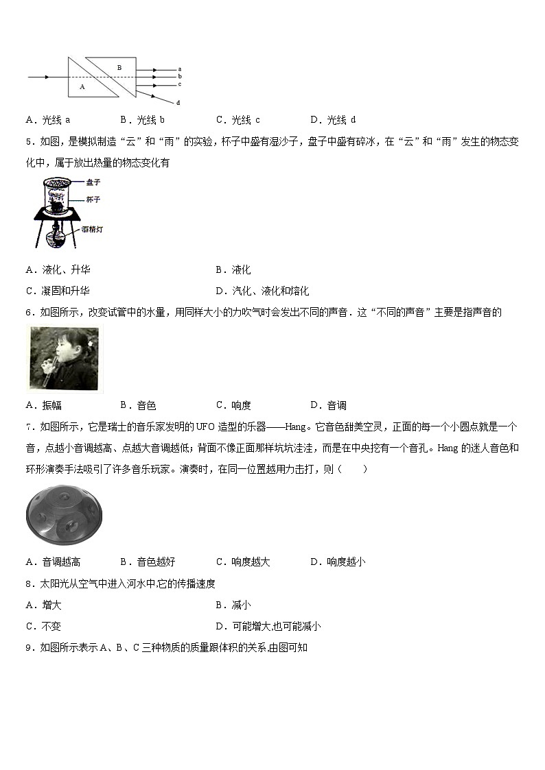 2023-2024学年山东省德州市庆云县八年级物理第一学期期末学业质量监测模拟试题含答案第2页