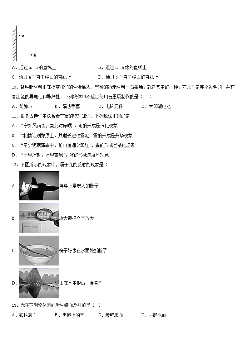 2023-2024学年山东省新泰市谷里中学物理八年级第一学期期末学业质量监测模拟试题含答案第3页